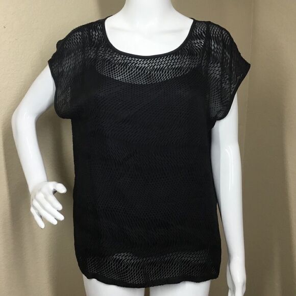 New Eileen Fisher Black Textured Sleeveless Top C2 - Picture 1 of 8